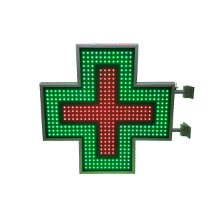 Cruce farmacie cu LED-uri model ANIMAT 800mm x 800mm BICOLOR