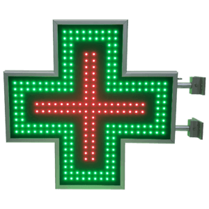 Cruce farmacie cu LED-uri model ANIMAT 700mm x 700mm BICOLOR
