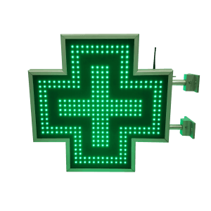 Cruce farmacie cu LED-uri model ANIMAT 600mm x 600mm VERDE