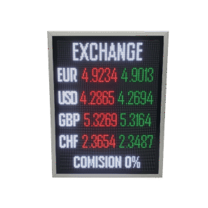 Afisaj electronic cu LED-uri 570mm x 730mm AMANET / EXCHANGE P5 RGB