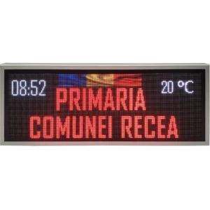 Afisaj electronic cu LED-uri 1050mm x 410mm configuratie 192 x 64 P5 pentru PRIMARIE