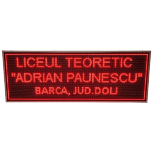 Reclama luminoasa LED 2010mm x 730mm  LED-uri rosii personalizata pentru LICEU / SCOALA